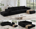 152'' Oversized 2-in-1 Modular Sectional Sofa Bed, Modern Boneless Couch by CUGOAO
