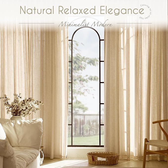 Tan Linen Curtains 96 inches Long - Image 6