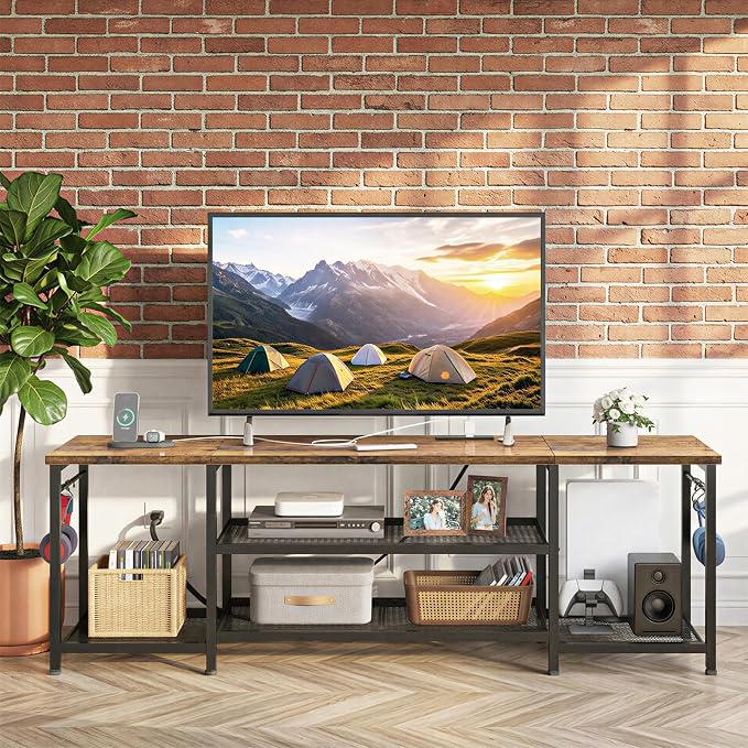 YGEOMER TV Stand for Up to 75 Inch TVs, Entertainment Center - Image 6