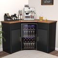 GDLF Corner Bar Cabinet with Fridge Space, Corner Coffee Bar Station with by GDLFGoodLife