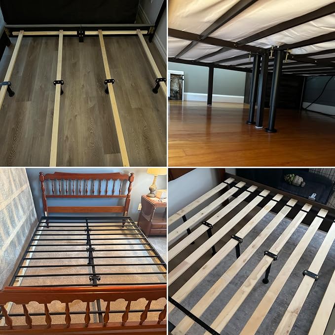 2Pcs Adjustable Height Bed Frame Support Leg, Extra Sturdy Steel Bed Frame - Image 9