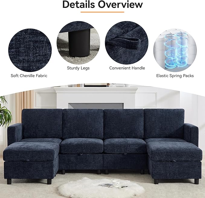 WUTUTUEE 58'' Modular Sectional Loveseat Sofa - Image 3