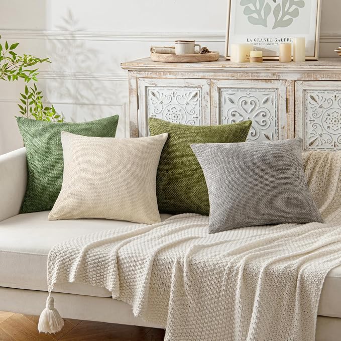MIULEE Pack of 2 Couch Throw Pillow Covers 20x20 Inch Sage Green Modern Boho - Image 4