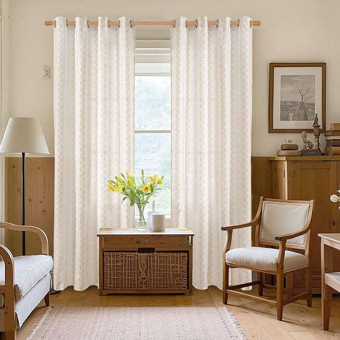 BGment Boho Curtains Leaf Floral Print Cottage Core Botanical Curtains - Image 2