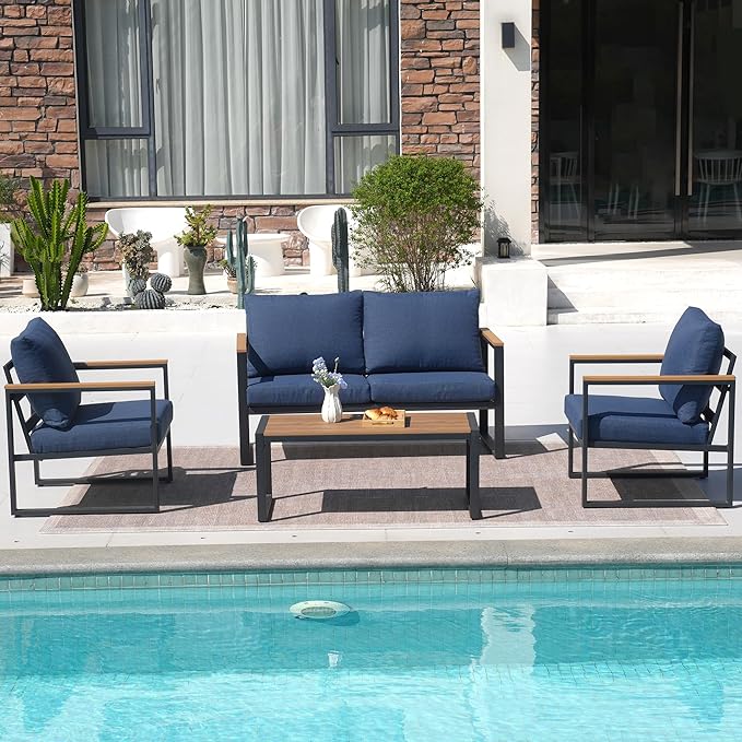 Patio Furniture Set, 4 Pieces Outdoor Patio Furniture - Image 6