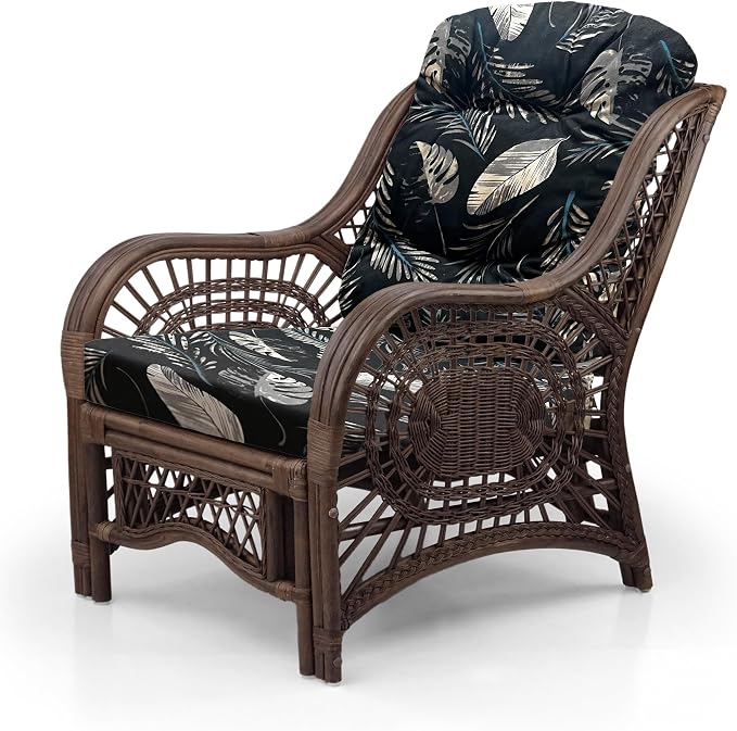 Malibu Lounge Living Accent Armchair Natural Rattan Wicker Handmade Design - Image 4