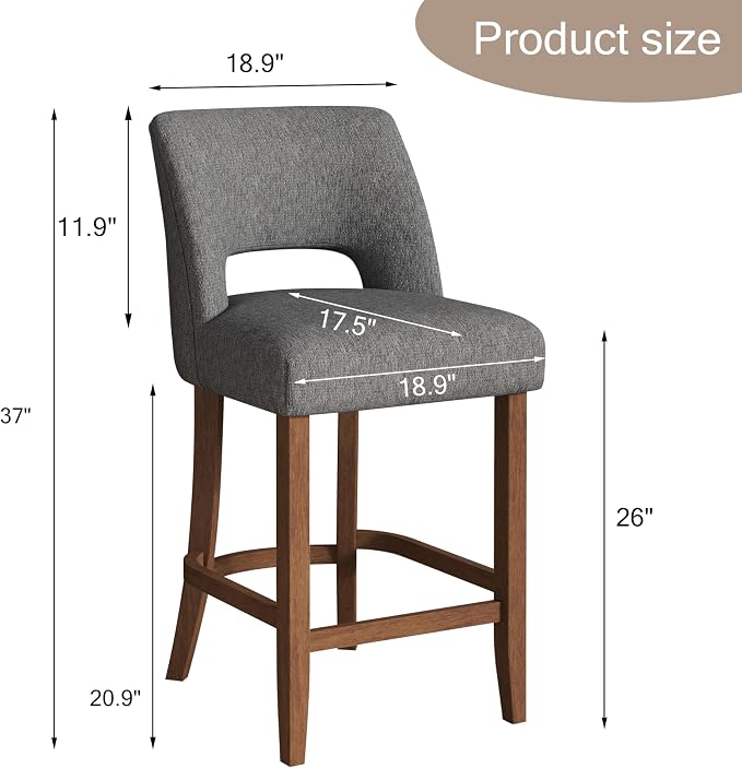 VKNOW Bar Stools Set of 6, Modern Counter Stools - Image 2