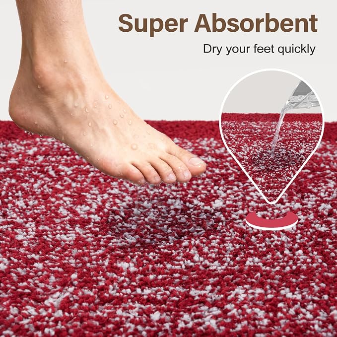 Bathroom Rugs 24x17 Non Slip Washable, Soft Absorbent Quick Dry Mats - Image 7