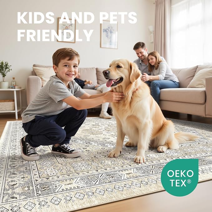 zesthome 10x14 Area Rugs, Stain Resistant Washable Rug, Ultra-Thin Rugs - Image 7
