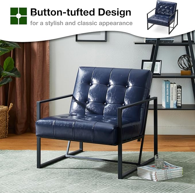 Glitzhome Mid Century Modern Accent Chairs Set of 2, Modern Living Room Chairs - Image 4