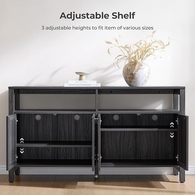 SICOTAS Rattan TV Stand for Television up to 120 Inch - Image 4