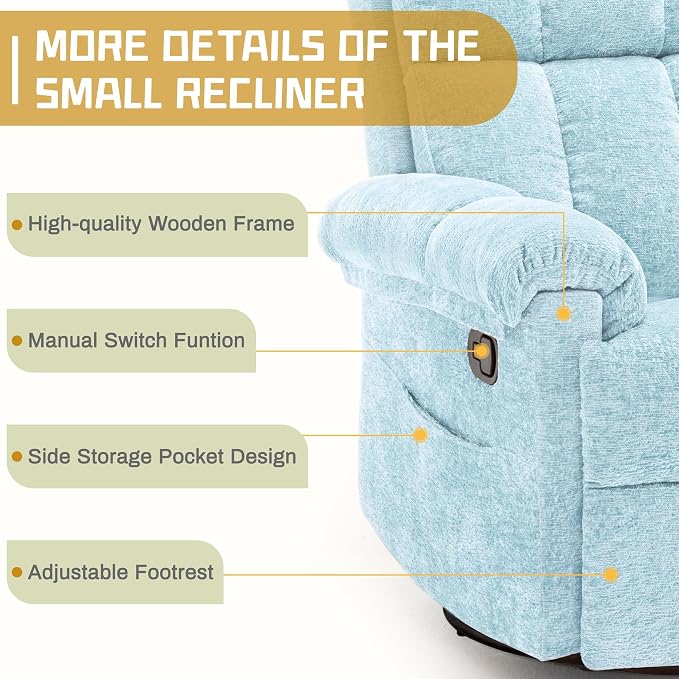 Korser Recliner Chair, Swivel Rocker Recliner Chair - Image 6