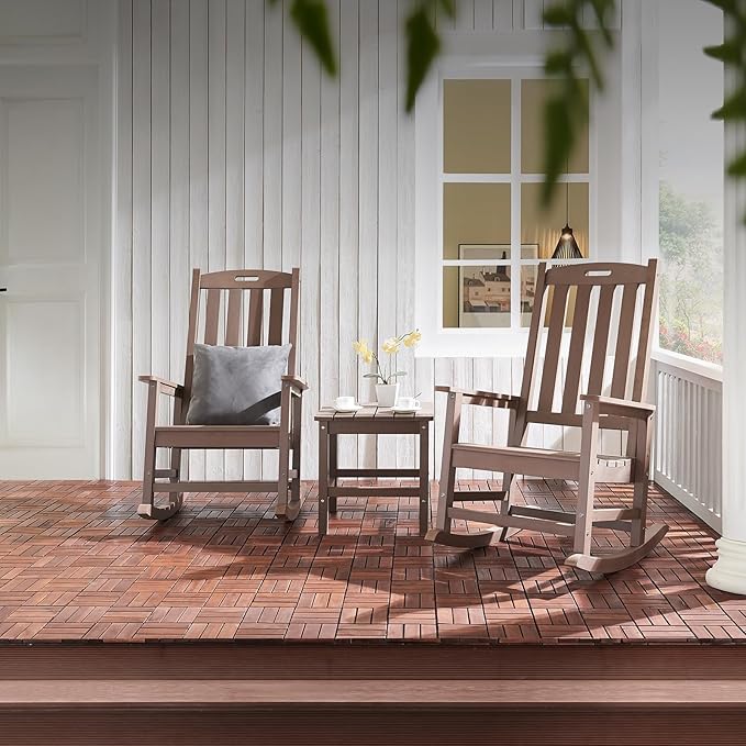 Psilvam Oversized Outdoor Rocking Chair Set of 2, Porch Rocker - Image 6