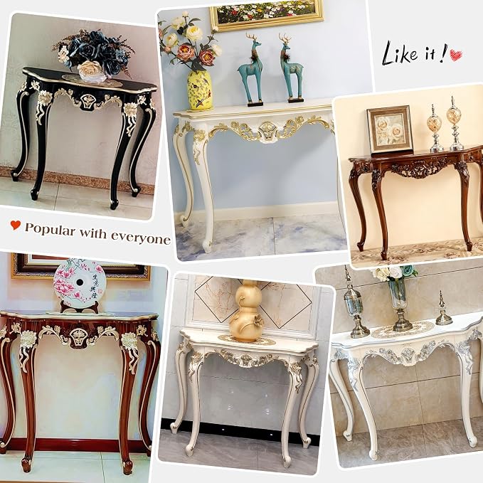 Vintage French Console Table, Wood Entryway Table - Image 8