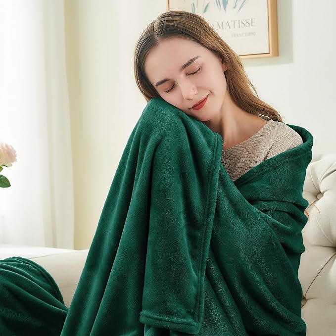 BEDELITE Fleece Blanket Christmas Forest Green Throw Blankets - Image 2