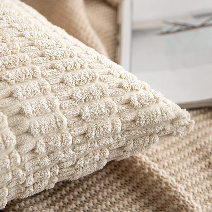MIULEE Pack of 2 Corduroy Decorative Throw Pillow Covers 16x16 Inch Soft Boho - Image 4