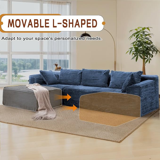 Korser 110" L-Shaped Modular Sectional Sofa - Image 6