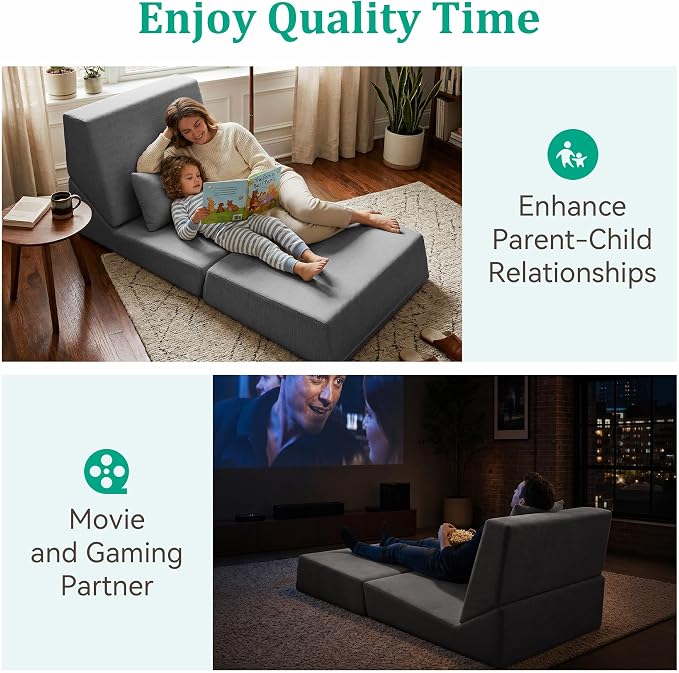 Fold Out Chair Bed, Folding Sofa Bed, 3 in 1 Convertible Sleeper Chair Bed - Image 4