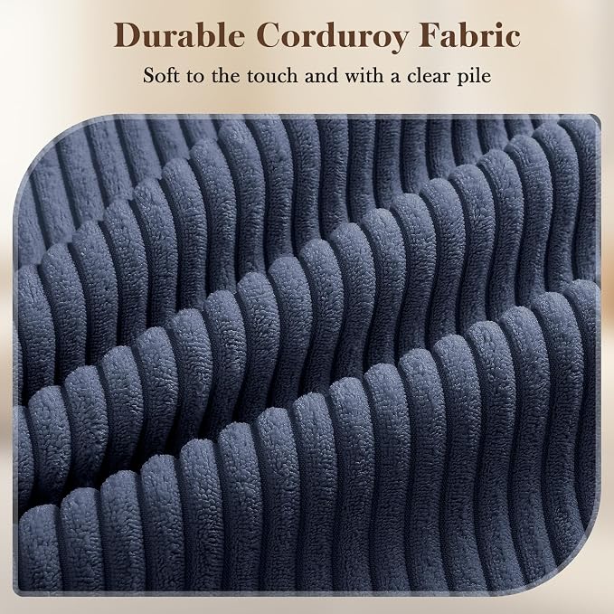 Vesgantti 38.5" Accent Chair Dark Blue, Comfy Corduroy Single Sofa Seat - Image 5
