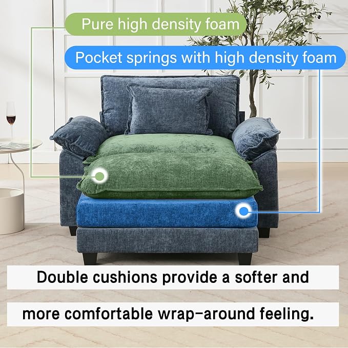 Oprisen 53" Modular Sectional Sofa, Comfy Cloud Couch Sectional Sofa - Image 3