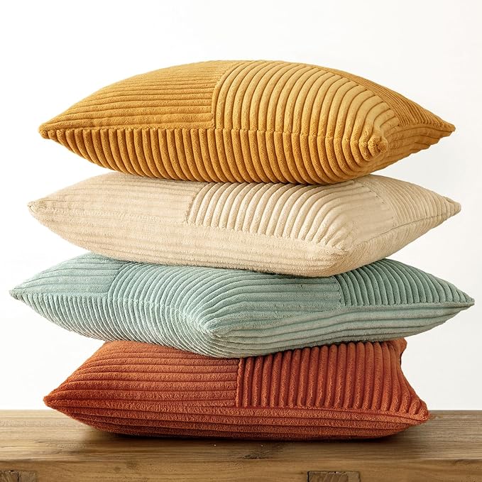 MIULEE Teal Orange Decorative Throw Pillow Covers 18x18 Inch Set of 4 Boho - Image 5