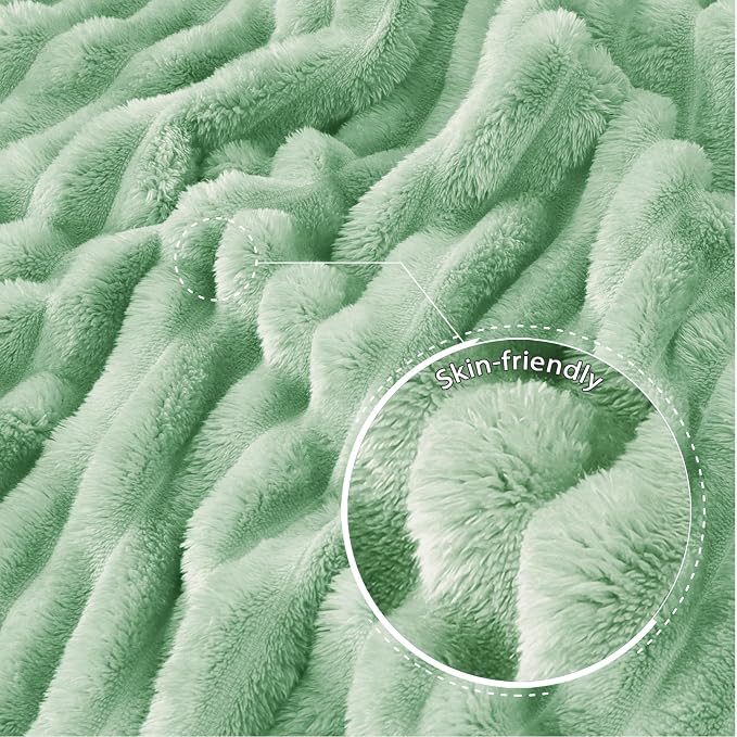 Exclusivo Mezcla Twin Size Flannel Fleece Blanket, Super Soft Striped Jacquard - Image 5