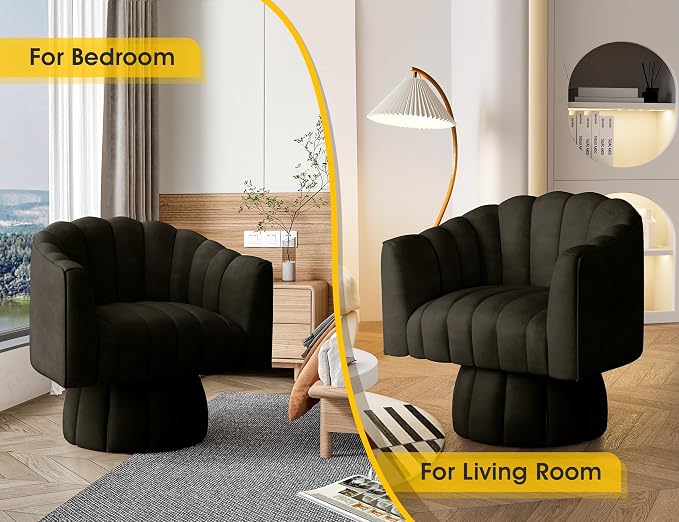 Dewhut Swivel Accent Chair, 360° Swivel Barrel Chair - Image 4