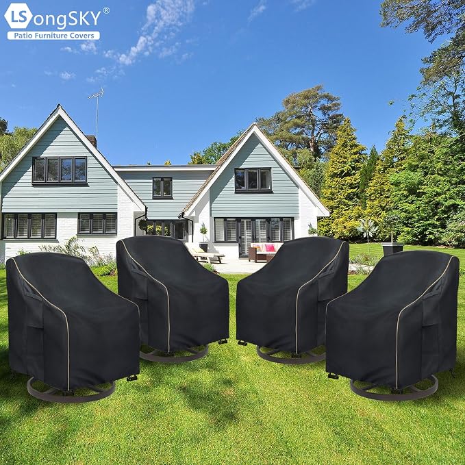 Patio Swivel Chair Cover 4 Pack, Waterproof Heavy Duty Outdoor Chair Covers - Image 7