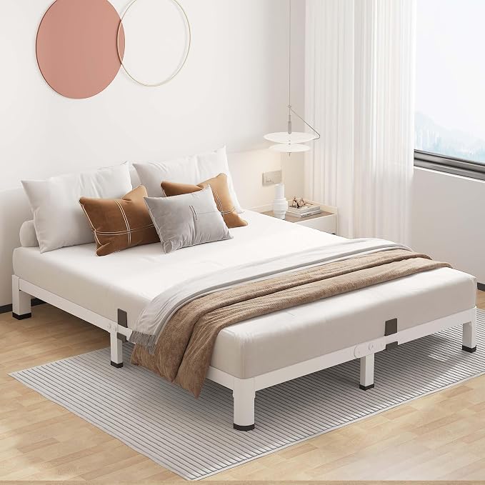 ROIL 4 Inch White King Bed Frame - Image 3