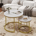 Otterease Nesting Tables Set of 2, Round Coffee Table, Small Nesting Coffee by Otterease