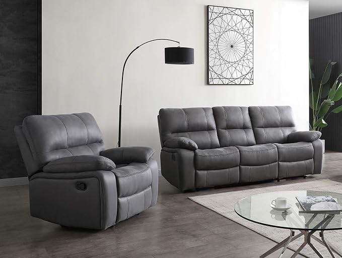 Betsy Furniture Microfiber Reclining Sofa Couch Set Living Room Set 8007 by BetsyFurniture