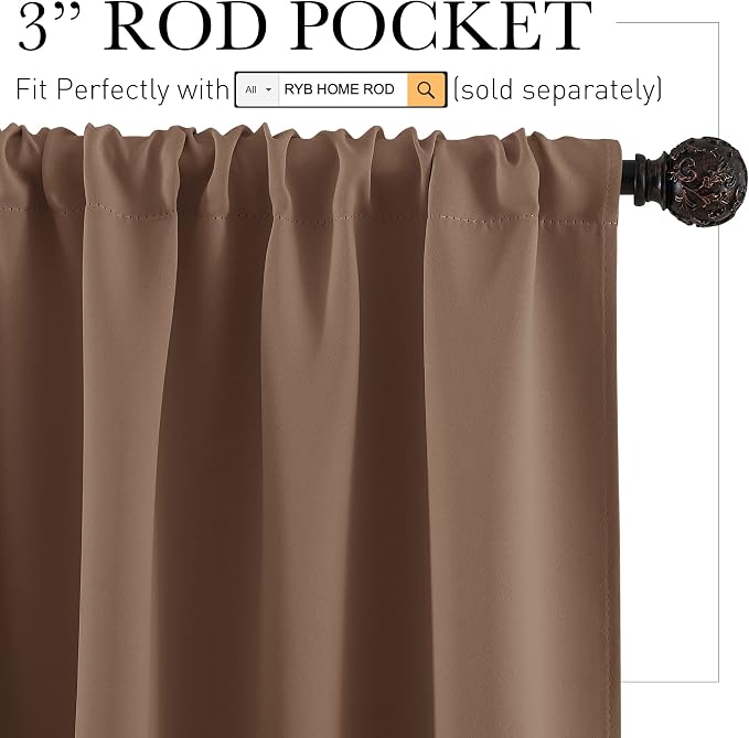RYB HOME 54 inch Blackout Curtains - Image 2