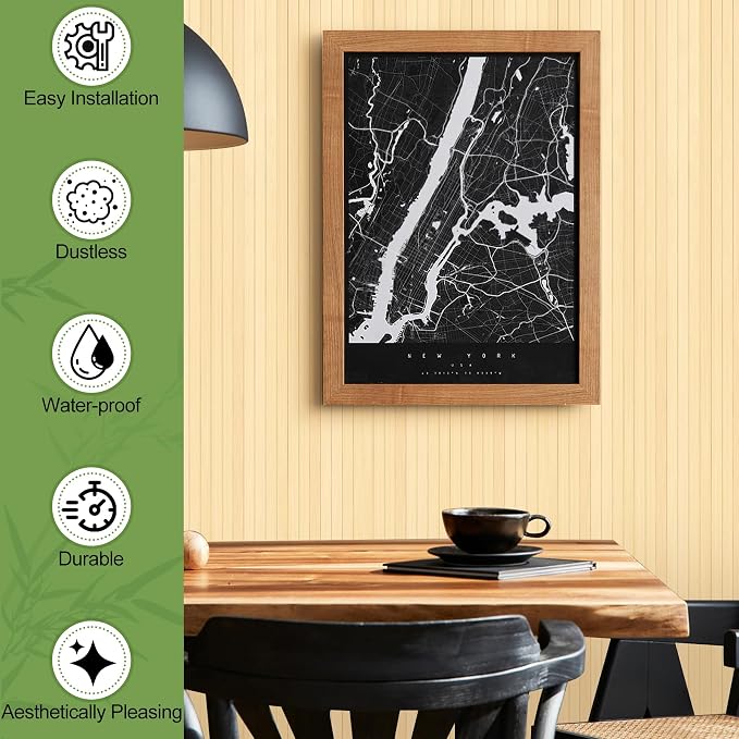 2 Pack Bamboo Wall Panel for Interior Wall Decor, Renewable Pole Wrap - Image 3