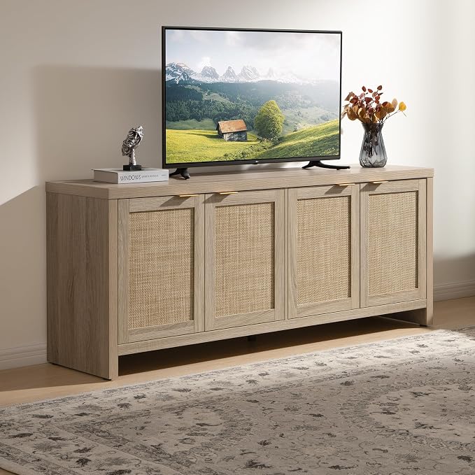 SICOTAS TV Stand for Living Room Boho Entertainment Center for Bedroom - Image 2