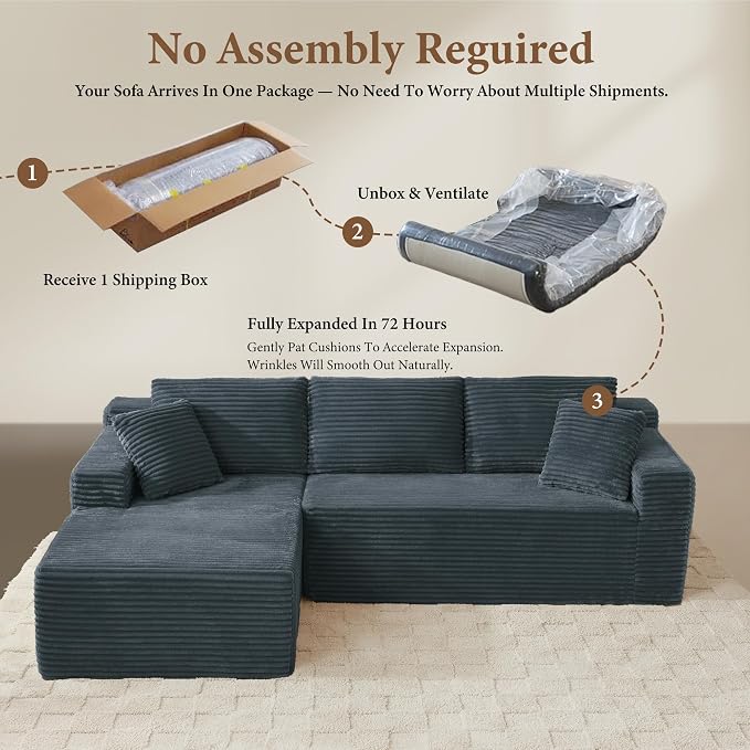 96" Sectional Couches for Living Room Cloud Couch Sofa - Image 7