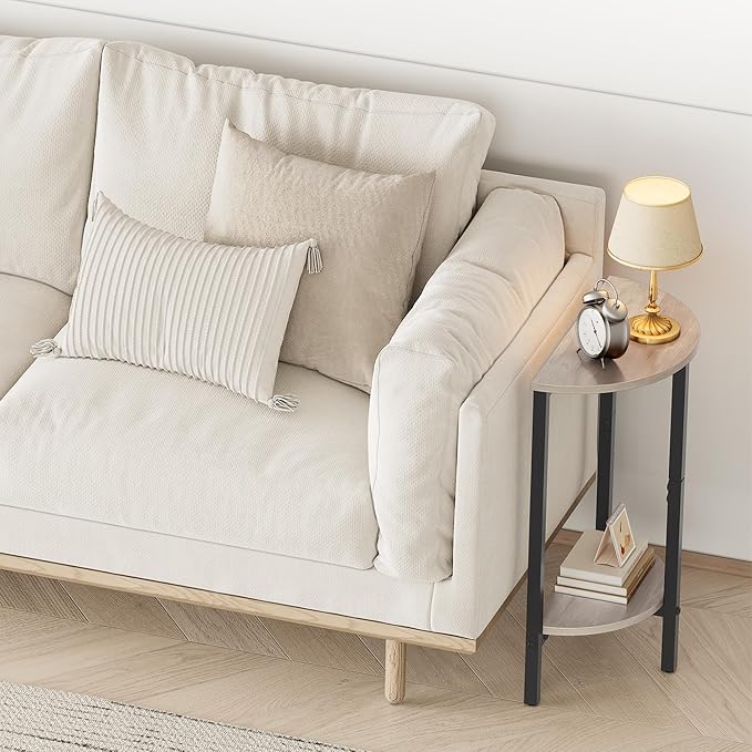Vagusicc Side Tables Small End Tables, 2 Tier Couch Side Table, Small Round - Image 9