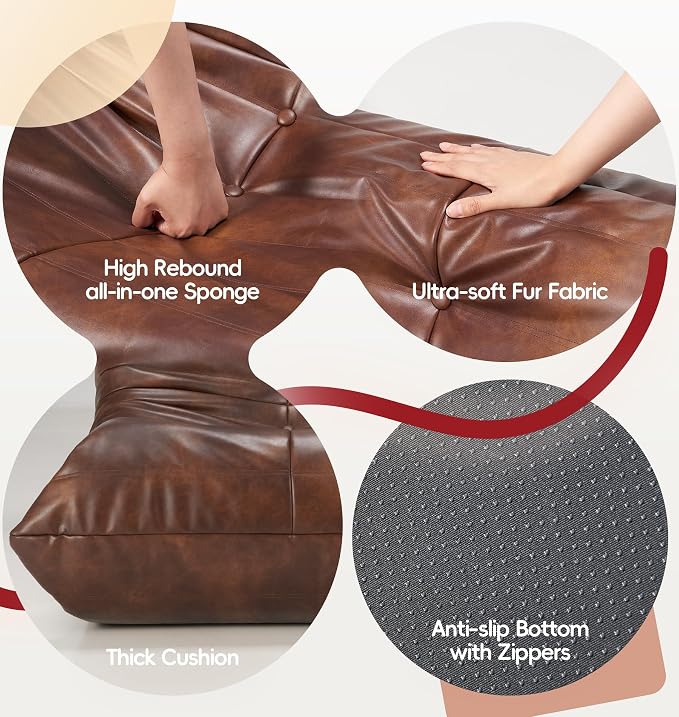 Hobestluk Small Bean Bag Chair Lazy Floor Sofa Bean Bags - Image 5
