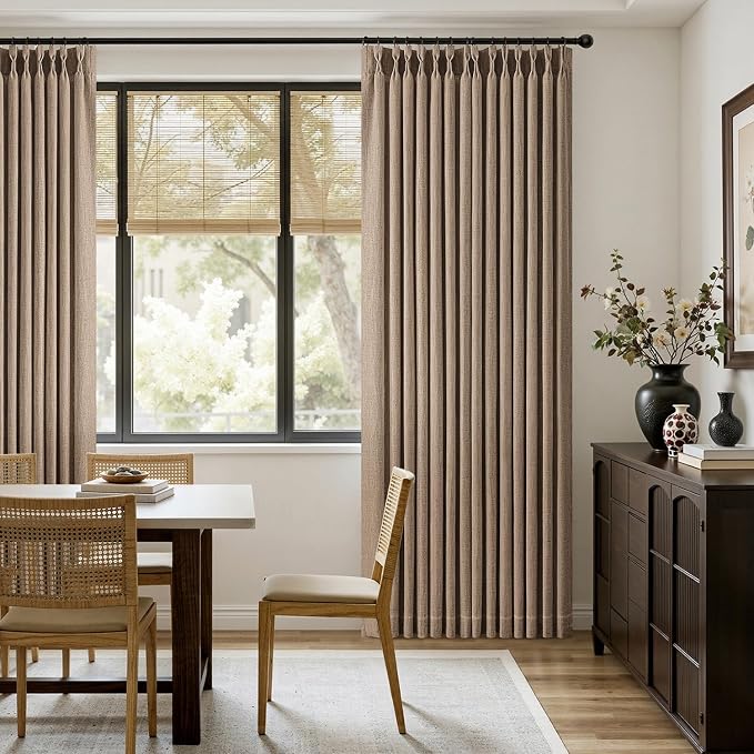 MIULEE Pinch Pleated Thick Linen Curtains 96 Inches Long 2 Panels - Image 5