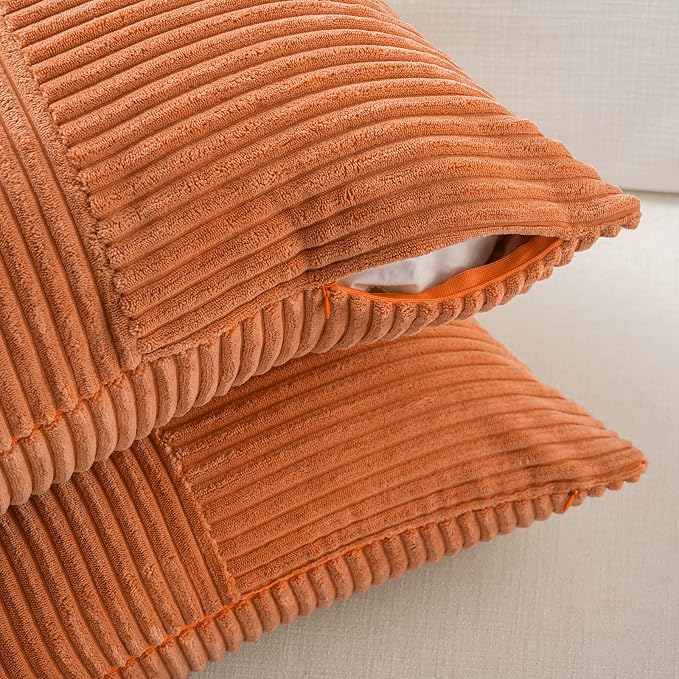Fancy Homi 2 Packs Burnt Orange Lumbar Decorative Throw Pillow Covers 12x20 Inch - Image 4