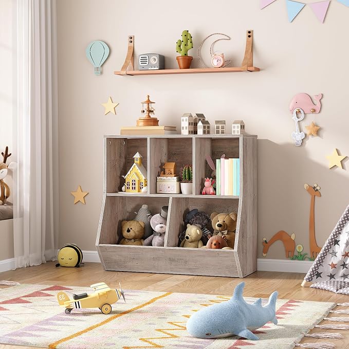 HOOBRO Kids Bookshelf, Bookcase Footboard, Toy Storage Cubby, Children's Toy - Image 2