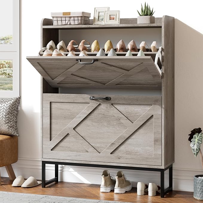 Nicetree Shoe Cabinet Storage for Entryway, Narrow Shoe Storage Cabinet by Nicetree
