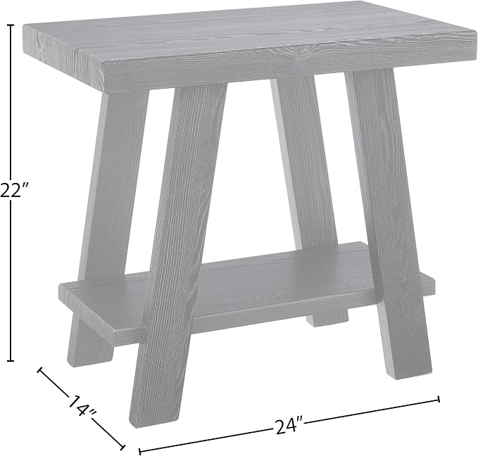 Roundhill Furniture Athens Contemporary Wood Shelf Side Table - Image 3