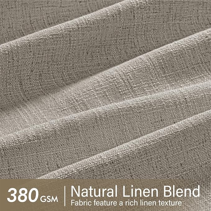 MIULEE Pinch Pleated Thick Linen Curtains 108 Inches Length 2 Panels - Image 4