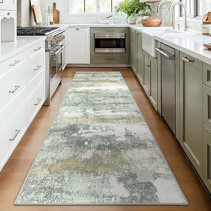 BEIMO Runner Rug for Hallway Kitchen, Soft Modern Abstract Throw Rugs, Low Pile - Image 2