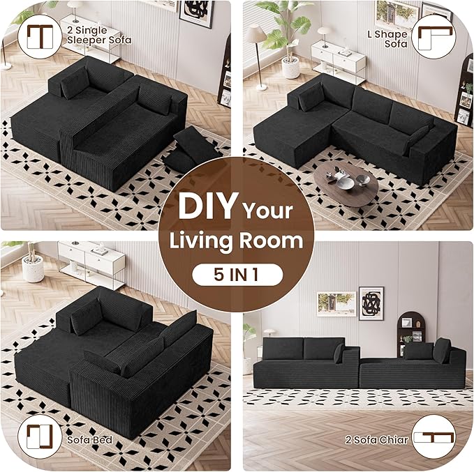106" Cloud Sectional Boneless Couches - Image 6