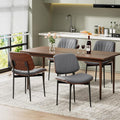 REONEY Dining Chairs Set of 4, Mid-Century Modern Upholstered PU Leather Chairs by REONEY