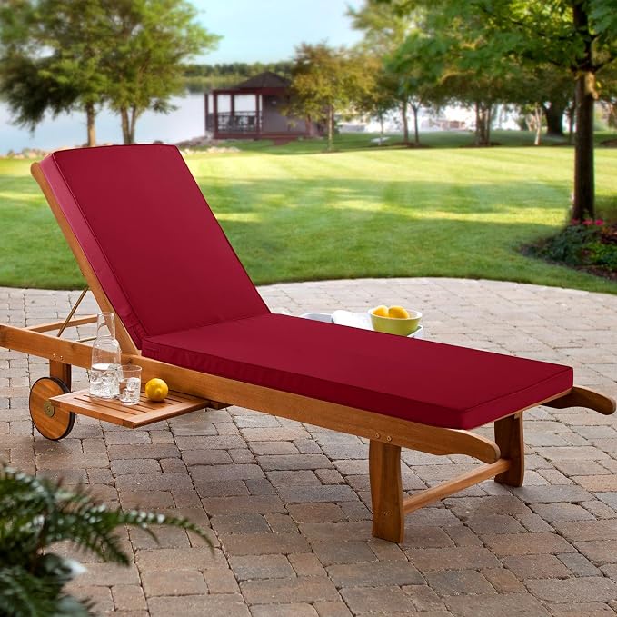 Chaise Lounge Cushion for Outdoor Furniture, Waterproof Fade and Tear Resistant - Image 2