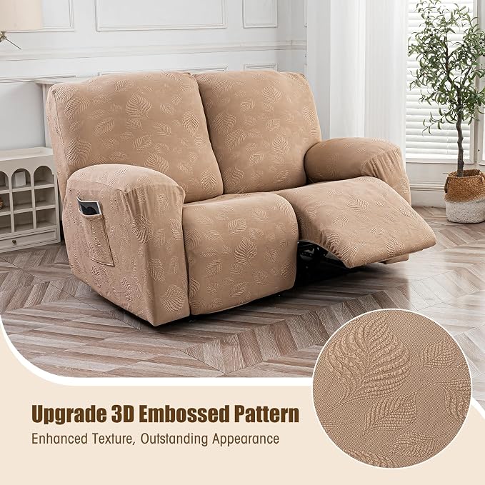 Gennia Recliner Loveseat Cover 4 Pieces, Waterproof Stretch Recliner Sofa - Image 2