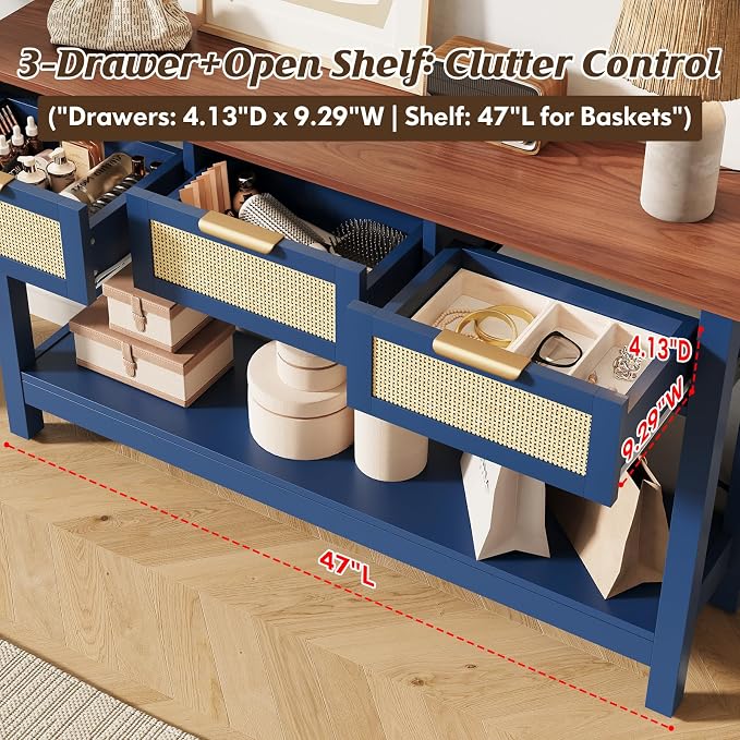 Luoxiao 47" Blue Entryway Table - Image 3