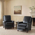 HULALA HOME Genuine Leather Manual Recliner Chairs Set of 2 by HULALAHOME